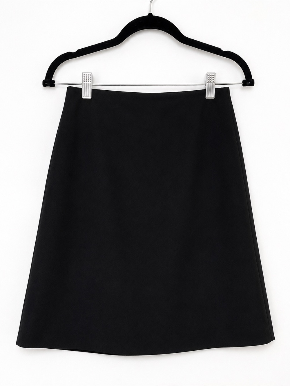 Theory Black A-Line Skirt Size 0 Quiet Luxury Minimalist Career Capsule Classic